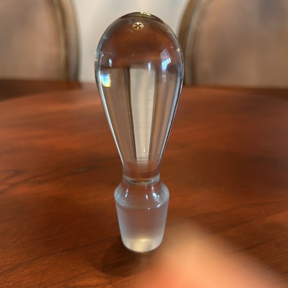 Vintage Hand Blown Clear Glass Decanter Stopper Teardrop - Picture 4 of 4